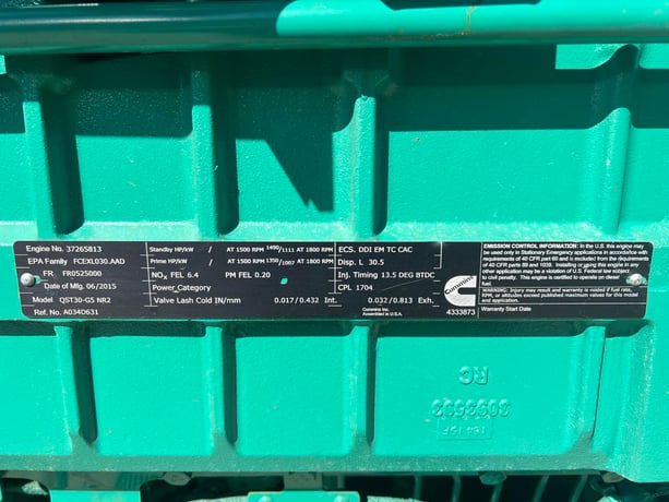 1000 KW Cummins/Onan #A052W997, Diesel Generator Set, 30 liter Cummins engine, 1490 HP @ 1800 RPM, circuit - Image 10