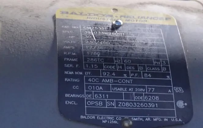 3/8" x 10' Standard Industrial #CS375-10, Shear, 30 HP, 230/460 V. - Image 9