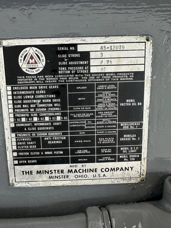 45 Ton, Minster #45, OBI press, 3" stroke, 12" Shut Height, 2.75" adj. - Image 4