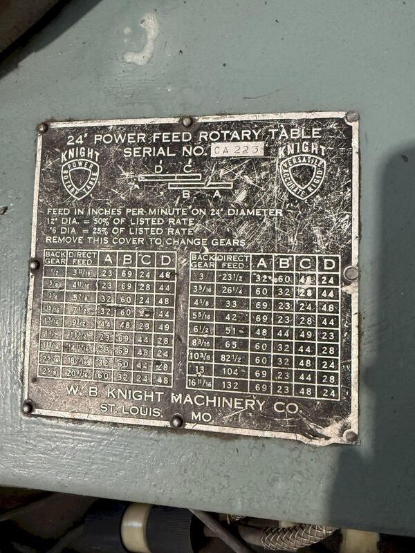 24" Knight, rotary table - Image 7