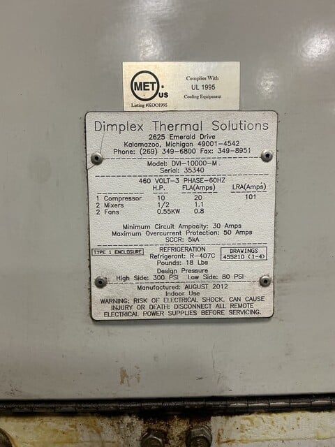 Dimplex Thermal #DVI-10000-M, coolant filtration system, HC-5.5-405-5, 3 phase, 460 V. - Image 6