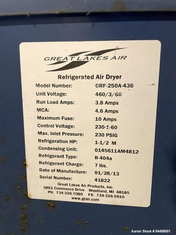 Great Lakes Air #GN2-1800C11-XP2, Nitrogen Generator System, R404A, 3,745 SCFH, 2013 - Image 8