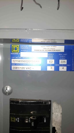 225 Amp, Square D #NQOD, Complete Panelboard, MHC44SHR Hinged Trim, 208 Volts, w/ main, type 1 enclosure - Image 5