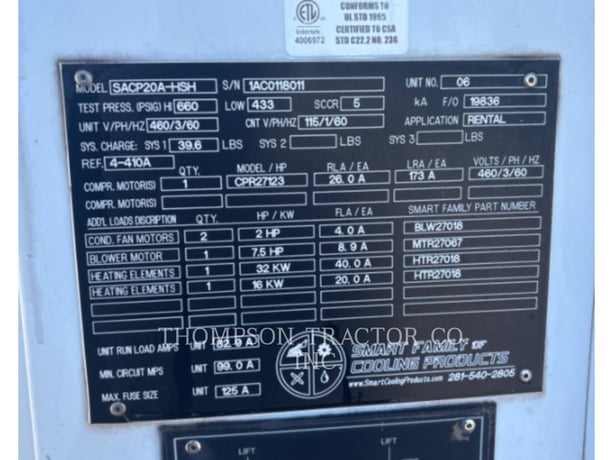 Other TCAC20TON, Temperature Control, S/N: 1AC0118011, 2018 - Image 2