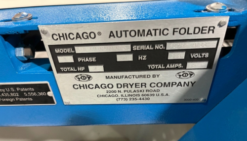 Chicago #Air-CT-XL, Small Piece Folder, 208 V., 2014 (2 available) - Image 5