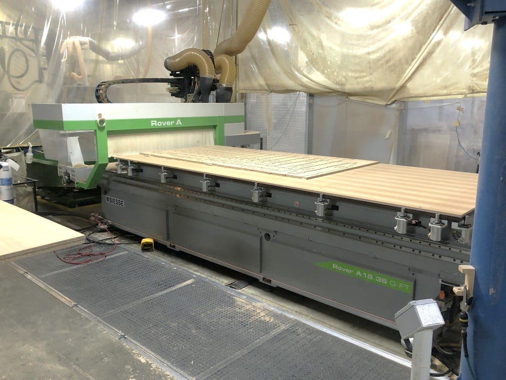 Biesse #Rover-A-1536-G-FT, flat table CNC router, 16 ATC, 24k RPM, HSK-F63, C-Axis, 61" x148" tbl. - Image 1