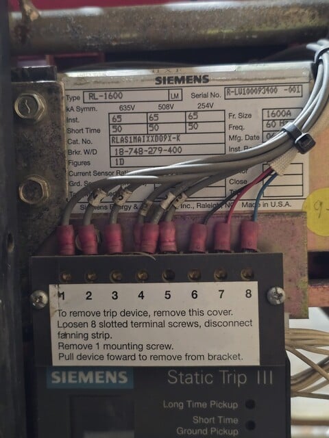 1600 Amp, Siemens #RL-1600 RLAS1MAIXXD09X-K, Air Circuit Breaker - Image 7