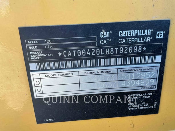 Cat 420, Backhoe Loader, 1887 hours, S/N: H8T02008, 2022 - Image 6