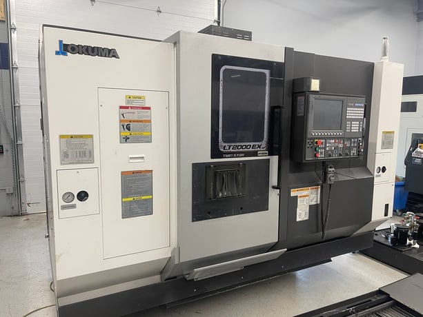 Okuma #LT-2000EX, dual turret lathe, OSP-P300LA Control, 6" chuck, 52mm bar, 8.27" turning diameter, 5.12" - Image 1
