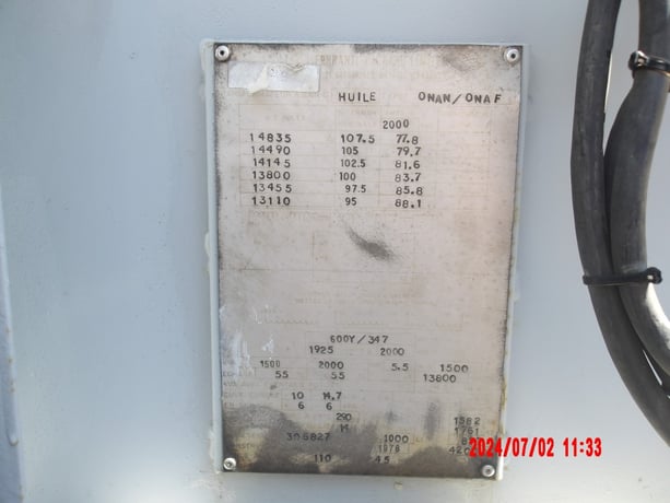 1500 KVA 13860 Delta Primary, 600Y Secondary, Station - Image 4