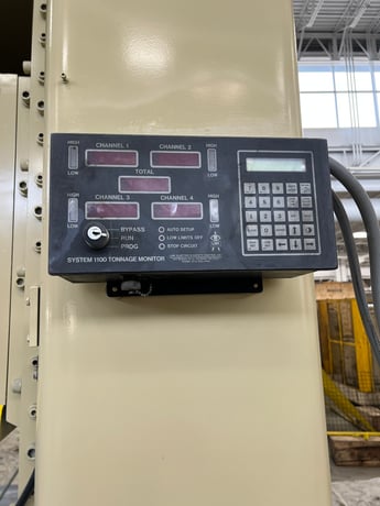 250 Ton, Stamtec #S2-250, straight side double crank press, 9.8" stroke, 22" die height, 5.9" slide adj., 72" - Image 7