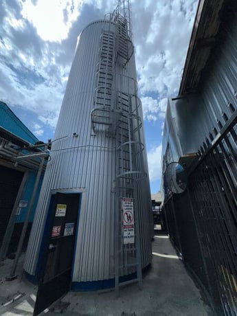 27,000 gallon Ziemann Bauer, Stainless Steel Jacketed Vertical Pressure Tank, 163" diameter x 42' tall, 29 - Image 1