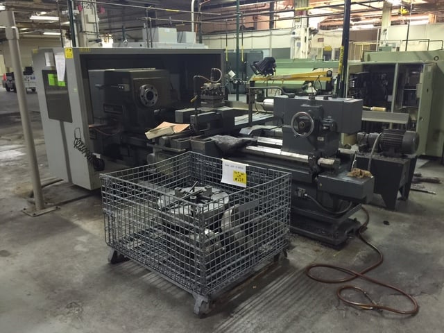 32" x 72" American #3220S, CNC Engine Lathe, hard ways, 4" hole, 30 HP, tooling, low hours, like new - Image 2