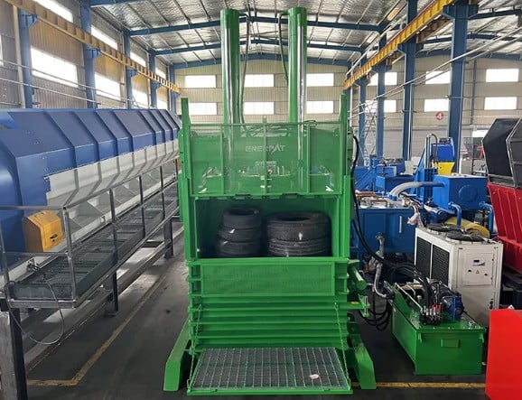 Enerpat #VB-TY, Scrap Tire Baler, 100 - 180 ton press force, 1-1.2 TPH, up to 100 tires/bale - Image 1