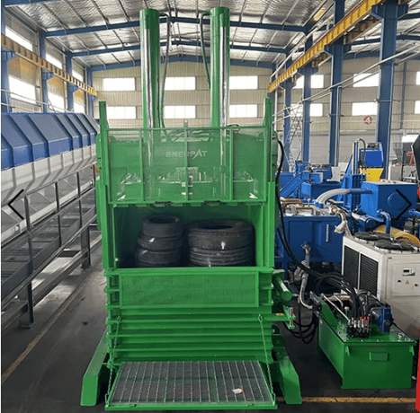 Enerpat #VB-TY1500 Scrap Tire Baler, 100 Ton Press Force, 59" 30" Bale - Image 1