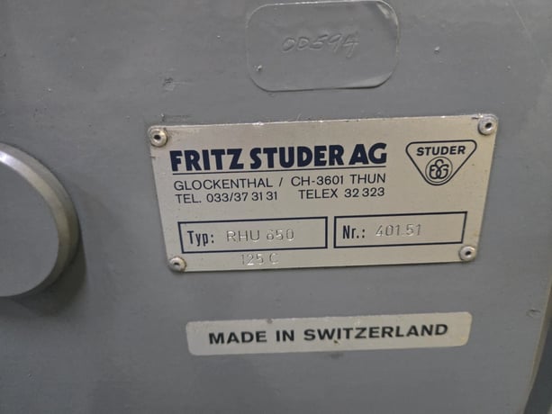 Studer #RHU-650-125C, Universal Cylindrical Grinder - Image 4
