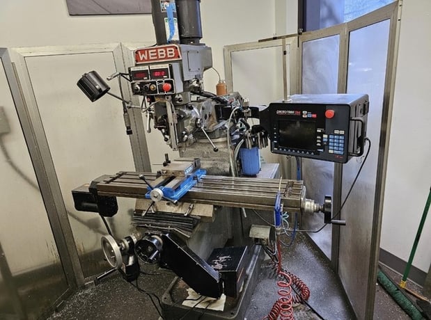 Webb #3VKF, 2-axis CNC Vertical Mill, 32" x14" x15" travel, 22" stroke, 3 HP, 10" x50" table, Prototrak SM - Image 1