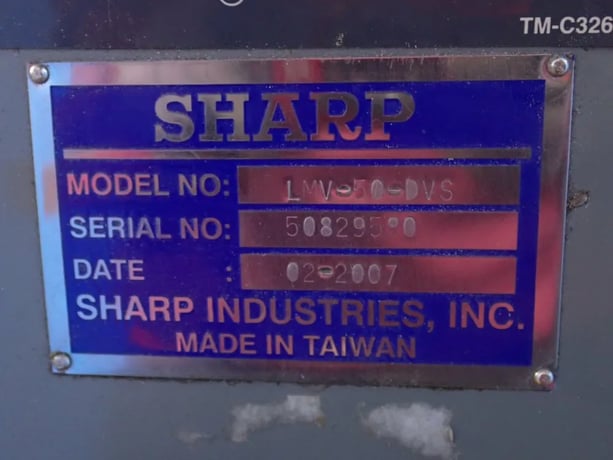 Sharp #LMV-50/DVS, Vertical Mill, 50" x 9" table, 1720 RPM, 3 HP, Acu-rite Control, 2007 - Image 10