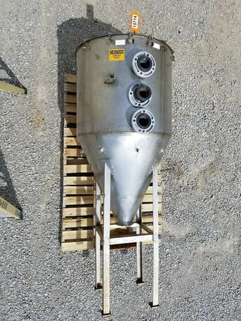 160 gallon Stainless steel settling, decant, filter feed tank, 36" dia. x 30" straight side, 2010 - Image 4