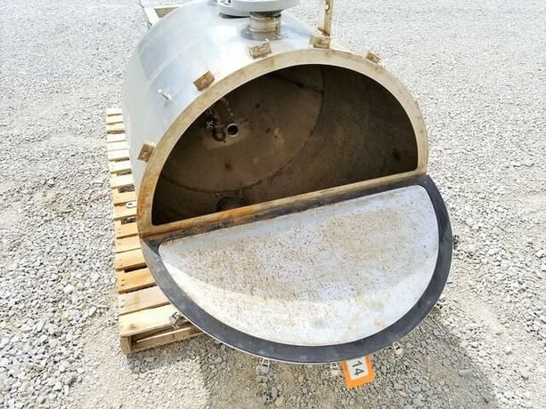 160 gallon Stainless steel settling, decant, filter feed tank, 36" dia. x 30" straight side, 2010 - Image 8