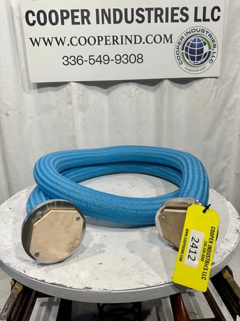 3" x 15' PTFE lined hose, Crane #Resist-O-Flex, 4 bolt flange, unused - Image 1