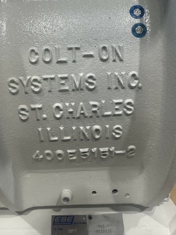 15" x 15" HE MAC Colt-On counter clock wise carbon steel valve, rebuilt, not used since - Image 7