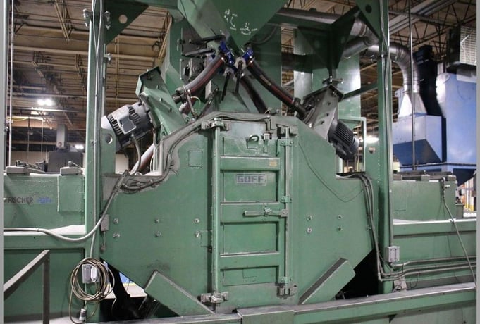 Goff #WM27.5-4-40, Through-Feed Wheel Blast Machine, 24" wide wire mesh belt system, (4) 10 HP wheels, 460 - Image 6