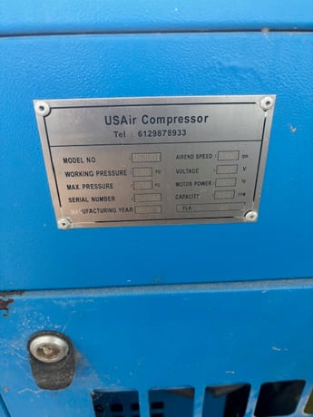 125 cfm, U.S. Motors Air #US-30DI, Compressor, 30 HP, 2020 - Image 10