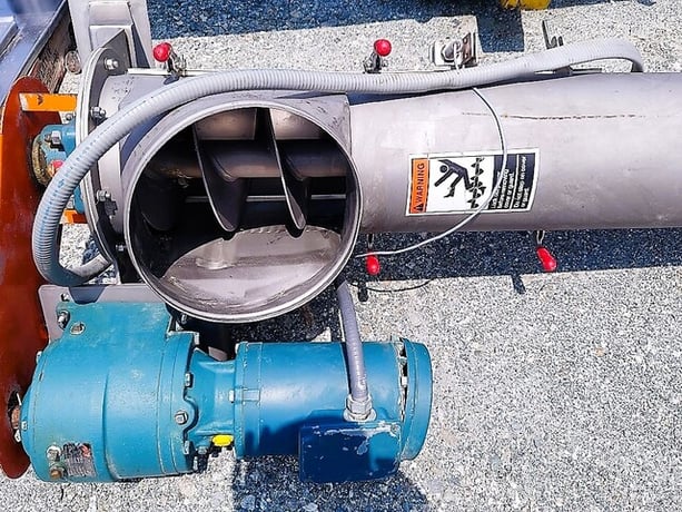 9" diameter x 7' long, metalfab stainless steel screw conveyor, 1 HP, quick opening inspection door - Image 2