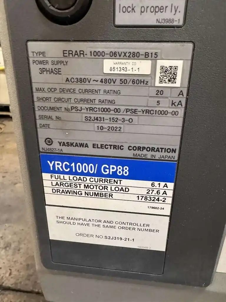 Yaskawa, YR-1-06VX88-A00, 6-Axis robot, 88 Kg payload, YRC-1000 Control with pendant, 2022 - Image 5
