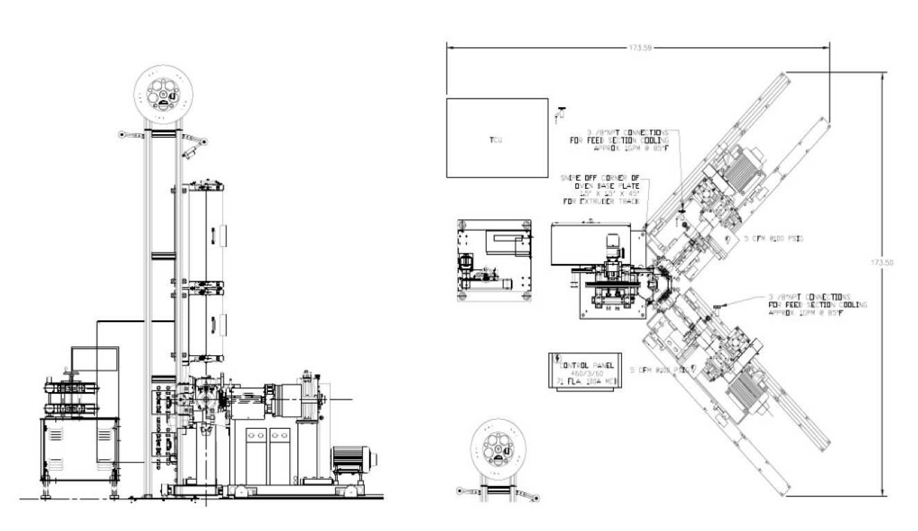 1.5" Davis Standard, Duplex Hose Extrusion Line, (2) cold feed rubber extruders, (2) 10 HP motors, 1775 RPM - Image 4
