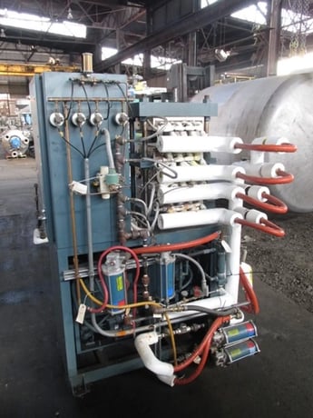 30 Ton, Wabash #30-1212-4STMBX, 4-Post Hydraulic Lab Press, 12" x 12" steam heated/water cooled platens - Image 3