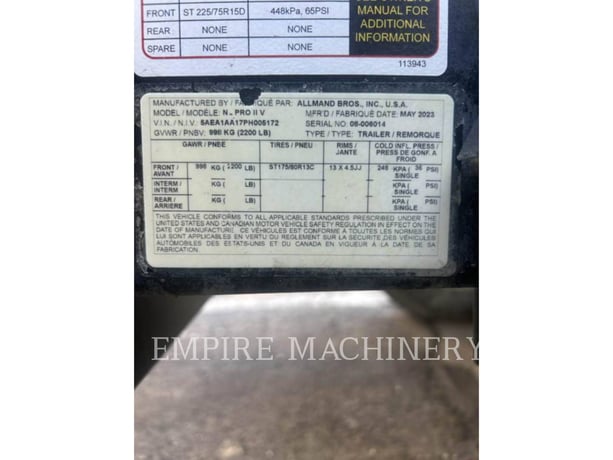 Allmand LT-NLPRIIV, S/N: 08-006014, 2023 - Image 1