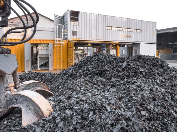 Enerpat #MSB-ETY1600, dual-shaft tire shredder, 3 TPH Complete Tire Shredding Line, Wire Separator, 15mm - Image 6