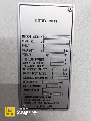 DMG, Mori #NL-2500SY/700, dual spindle CNC turning center, Mitsubishi MSX850BM/MAPPS 3, 36.3" swing, 29.72" - Image 3