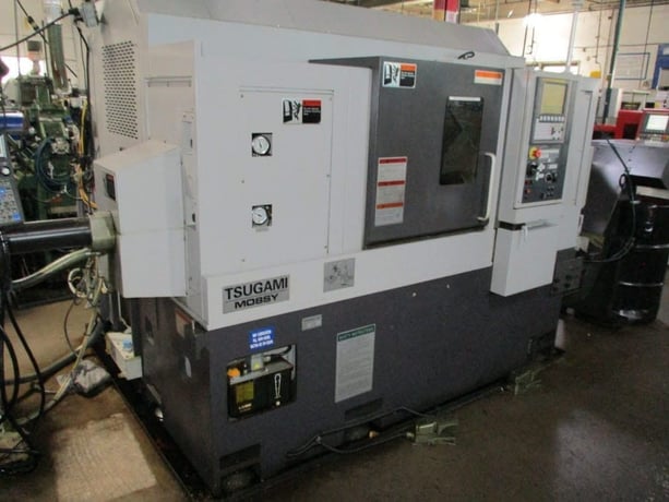 Tsugami #M08SY, CNC lathe, live tooling, sub spindle, 8" chuck, 2.5" bar, Iemca I-Flex 6 barfeeder, 2014 - Image 1
