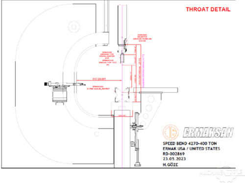 440 Ton, Ermaksan #Speed-Bend-4270-400, CNC Press Brake, 6-Axis, 168" Bending length - Image 6