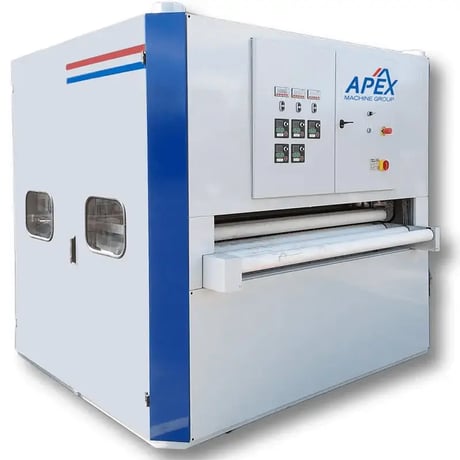 Apex #TB-1600, Top/Bottom Deburring Machine, 40"-100" Belt width, 80 mm max Work thickness, 3-25 FPM - Image 1