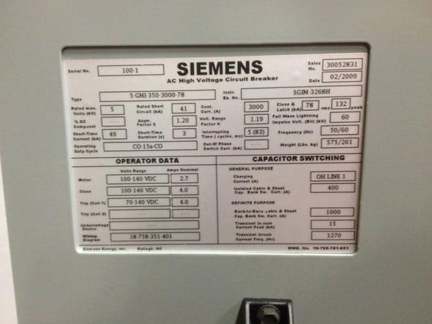 3000 Amps, Siemens, -5-gmi-350-3000-78, 100-140 VDC, w/outdoor walk-in gear - Image 2