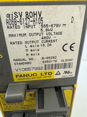 FANUC A06B-6127-H105 iSV-80HV Servo Drive - Image 5