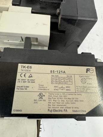 Fuji Electric FA Magnetic Contactor Assembly SE125AA SC-E6 with TK-E6 85-125A 600 VAC Thermal Overload Relay - Image 4