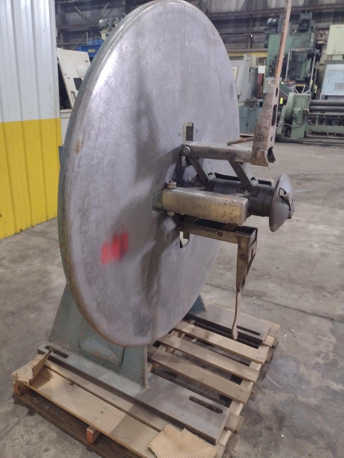 4000 lb. Littell #40-12, pull off coil reel uncoiler with electric brake, 12" width, 60" outside dimensions - Image 9