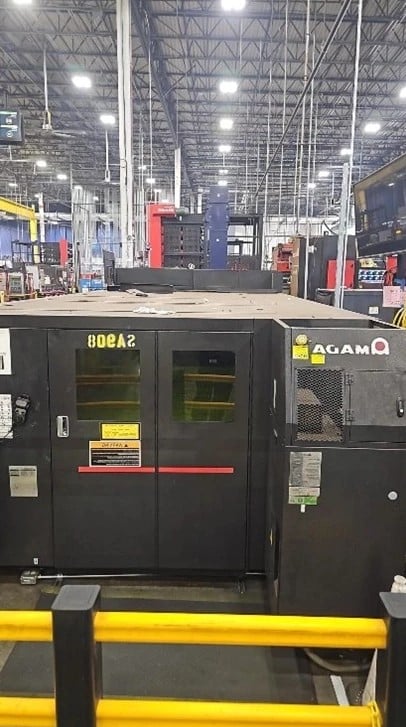 Amada #LCG-3015AJ, CNC fiber laser, 2000 watt, 5' x10'sheet, 121" X, 61" Y, 3.93" Z, NT Control, chiller - Image 4
