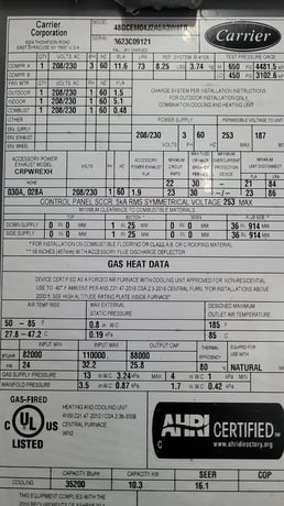 3 Ton, Carrier #48GCEM04J2A5A3W4FO Weathermaster, RTU Package Unit 208/230 V. 3Ph R410A GasPak, new - Image 5