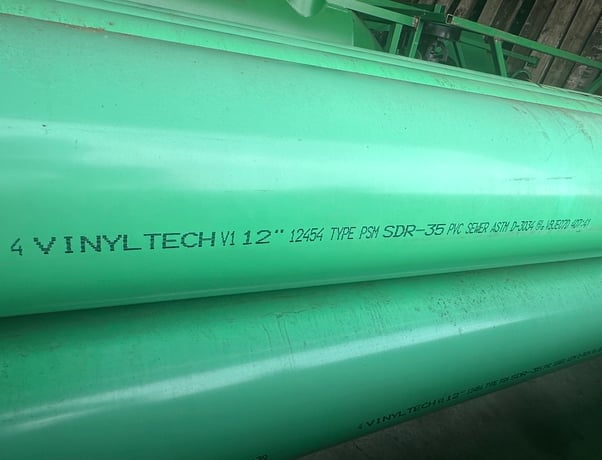 Vinyltech, 17 pieces of 14' 6" long, D-3034,12" diameter gasketed pipe - Image 4