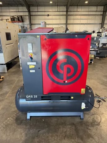 25 HP Chicago Pneumatic #QRS-25, rotary /sliding vane air compressor, 132 psig, 2020 - Image 2