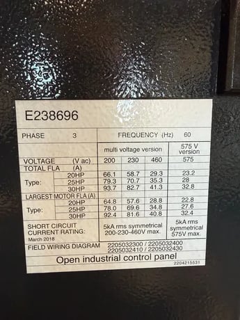 25 HP Chicago Pneumatic #QRS-25, rotary /sliding vane air compressor, 132 psig, 2020 - Image 9