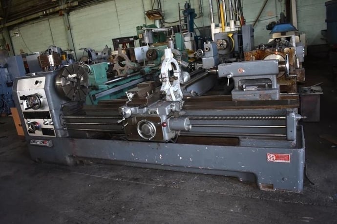 24" x 80" Lansing #24G, Engine Lathe, 4.125" Hole, 19" 4-jaw chuck, 12" 3-jaw chuck, 20 HP - Image 1