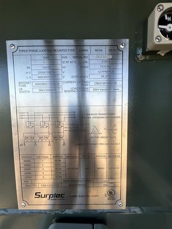 3000 KVA 24940 Delta Primary, 480Y Secondary, Daelim Transformer - Image 4