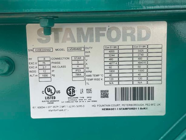 2500 KW Cummins #DQKAN, diesel generator set, 277/480 Volts, 3640 HP @ 1800 RPM, QSK60-G19 NR2 engine, EPA - Image 9